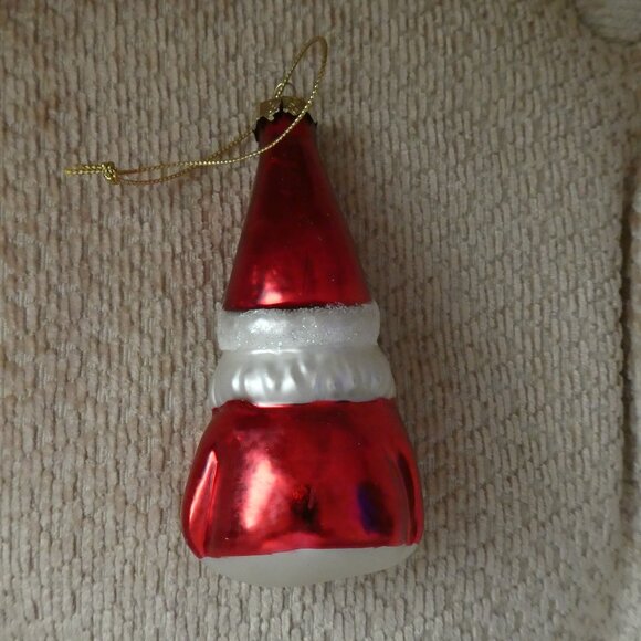 Vintage Glass Santa Christmas Ornament - Picture 3 of 7